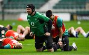11 March 2022; Peter O’Mahony, left, and Conor Murray during the Ireland captain's run at Twickenham Stadium in London, England. Photo by Brendan Moran/Sportsfile