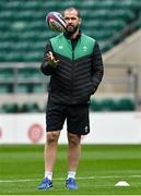 11 March 2022; Head coach Andy Farrell during the Ireland captain's run at Twickenham Stadium in London, England. Photo by Brendan Moran/Sportsfile