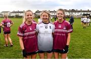 11 March 2022; Hannah Noone and Eva Noone of NUIG with their sister Lynsey Noone of UL after the Yoplait LGFA O'Connor Cup Semi-Final match between UL, Limerick and NUIG, Galway at DCU Dóchas Éireann Astro Pitch in Dublin. Photo by Eóin Noonan/Sportsfile