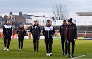 11 March 2022; Dundalk players walk the pitch before the SSE Airtricity League Premier Division match between Shelbourne and Dundalk at Tolka Park in Dublin. Photo by Eóin Noonan/Sportsfile