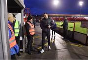11 March 2022; Brian Gartland of Dundalk makes his way into the dressing room before the SSE Airtricity League Premier Division match between Shelbourne and Dundalk at Tolka Park in Dublin. Photo by Eóin Noonan/Sportsfile