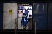 11 March 2022; A young Finn Harps supporter enters the club shop before the SSE Airtricity League Premier Division match between Finn Harps and St Patrick's Athletic at Finn Park in Ballybofey, Donegal. Photo by Ramsey Cardy/Sportsfile