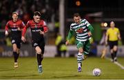 11 March 2022; Graham Burke of Shamrock Rovers in action against Dawson Devoy of Bohemians during the SSE Airtricity League Premier Division match between Shamrock Rovers and Bohemians at Tallaght Stadium in Dublin. Photo by Seb Daly/Sportsfile