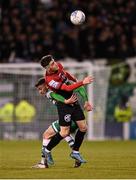 11 March 2022; Dawson Devoy of Bohemians in action against Dylan Watts of Shamrock Rovers during the SSE Airtricity League Premier Division match between Shamrock Rovers and Bohemians at Tallaght Stadium in Dublin. Photo by Seb Daly/Sportsfile