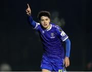 11 March 2022; Phoenix Patterson of Waterford celebrates after scoring his side's second goal during the SSE Airtricity League Premier Division match between Waterford and Wexford at RSC in Waterford. Photo by Michael P Ryan/Sportsfile