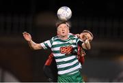 11 March 2022; Ronan Finn of Shamrock Rovers in action against Tyreke Wilson of Bohemians during the SSE Airtricity League Premier Division match between Shamrock Rovers and Bohemians at Tallaght Stadium in Dublin. Photo by Stephen McCarthy/Sportsfile