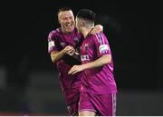11 March 2022; Conor Crowley of Wexford, right, celebrates after scoring his side's first goal with team-mate Lorcan Fitzgerald during the SSE Airtricity League Premier Division match between Waterford and Wexford at RSC in Waterford. Photo by Michael P Ryan/Sportsfile