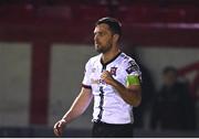 11 March 2022; Patrick Hoban of Dundalk celebrates after scoring his side's first goal during the SSE Airtricity League Premier Division match between Shelbourne and Dundalk at Tolka Park in Dublin. Photo by Eóin Noonan/Sportsfile