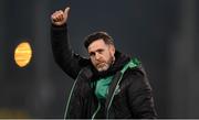 11 March 2022; Shamrock Rovers manager Stephen Bradley celebrates after the SSE Airtricity League Premier Division match between Shamrock Rovers and Bohemians at Tallaght Stadium in Dublin. Photo by Stephen McCarthy/Sportsfile