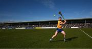 6 March 2022; Tony Kelly of Clare takes a practice free before the Allianz Hurling League Division 1 Group A match between Clare and Limerick at Cusack Park in Ennis, Clare. Photo by Ray McManus/Sportsfile