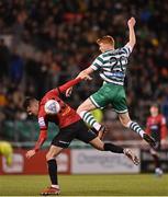 11 March 2022; Grant Horton of Bohemians in action against Rory Gaffney of Shamrock Rovers during the SSE Airtricity League Premier Division match between Shamrock Rovers and Bohemians at Tallaght Stadium in Dublin. Photo by Seb Daly/Sportsfile