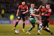 11 March 2022; Andy Lyons of Shamrock Rovers in action against Dawson Devoy of Bohemians during the SSE Airtricity League Premier Division match between Shamrock Rovers and Bohemians at Tallaght Stadium in Dublin. Photo by Seb Daly/Sportsfile