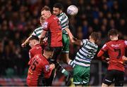 11 March 2022; Ciarán Kelly of Bohemians in action against Roberto Lopes of Shamrock Rovers during the SSE Airtricity League Premier Division match between Shamrock Rovers and Bohemians at Tallaght Stadium in Dublin. Photo by Seb Daly/Sportsfile