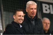 11 March 2022; League of Ireland director Mark Scanlon with Shamrock Rovers independent chairman Ciaran Medler before the SSE Airtricity League Premier Division match between Shamrock Rovers and Bohemians at Tallaght Stadium in Dublin. Photo by Stephen McCarthy/Sportsfile