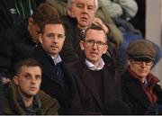 11 March 2022; FAI chief operating officer David Courell , centre, and League of Ireland director Mark Scanlon, left, during the SSE Airtricity League Premier Division match between Shamrock Rovers and Bohemians at Tallaght Stadium in Dublin. Photo by Stephen McCarthy/Sportsfile