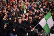 11 March 2022; Shamrock Rovers supporters celebrate their goal during the SSE Airtricity League Premier Division match between Shamrock Rovers and Bohemians at Tallaght Stadium in Dublin. Photo by Stephen McCarthy/Sportsfile