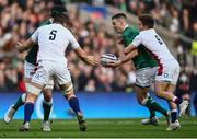 12 March 2022; James Ryan of Ireland is tackled by Charlie Ewels of England, resulting in a red card, during the Guinness Six Nations Rugby Championship match between England and Ireland at Twickenham Stadium in London, England. Photo by David Fitzgerald/Sportsfile