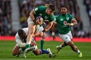 12 March 2022; Dan Sheehan of Ireland is tackled by Kyle Sinckler of England during the Guinness Six Nations Rugby Championship match between England and Ireland at Twickenham Stadium in London, England. Photo by Brendan Moran/Sportsfile