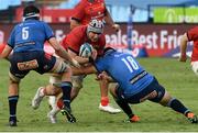12 March 2022; Fineen Wycherley of Munster is tackled by Chris Smith of Vodacom Bulls during the United Rugby Championship match between Vodacom Bulls and Munster at Loftus Versfeld in Pretoria, South Africa. Photo by Lee Warren/Sportsfile