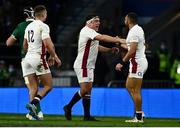 12 March 2022; Jamie George, left, and Joe Marchant of England celebrate a turnover during the Guinness Six Nations Rugby Championship match between England and Ireland at Twickenham Stadium in London, England. Photo by David Fitzgerald/Sportsfile