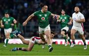 12 March 2022; James Lowe of Ireland is tackled by Henry Slade of England during the Guinness Six Nations Rugby Championship match between England and Ireland at Twickenham Stadium in London, England. Photo by Brendan Moran/Sportsfile