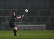 12 March 2022; Referee Joe McQuillan throws the ball in to start the Allianz Football League Division 1 match between Armagh and Kildare at the Athletic Grounds in Armagh. Photo by Piaras Ó Mídheach/Sportsfile