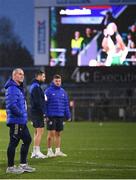 12 March 2022; Leinster senior coach Stuart Lancaster watches England v Ireland on the big screen before the United Rugby Championship match between Ulster and Leinster at Kingspan Stadium in Belfast. Photo by Harry Murphy/Sportsfile