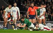 12 March 2022; Jack Conan of Ireland scores his side's third try during the Guinness Six Nations Rugby Championship match between England and Ireland at Twickenham Stadium in London, England. Photo by Brendan Moran/Sportsfile