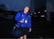 12 March 2022; Rhys Ruddock of Leinster arrives before the United Rugby Championship match between Ulster and Leinster at Kingspan Stadium in Belfast. Photo by Harry Murphy/Sportsfile