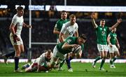 12 March 2022; Jack Conan of Ireland dives over to score his side's third try despite the tackle of Joe Marler of England during the Guinness Six Nations Rugby Championship match between England and Ireland at Twickenham Stadium in London, England. Photo by David Fitzgerald/Sportsfile