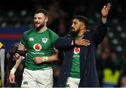 12 March 2022; Robbie Henshaw, left, and Bundee Aki of Ireland after the Guinness Six Nations Rugby Championship match between England and Ireland at Twickenham Stadium in London, England. Photo by Brendan Moran/Sportsfile