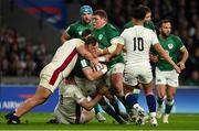 12 March 2022; Dave Kilcoyne of Ireland is tackled by Ellis Genge of England during the Guinness Six Nations Rugby Championship match between England and Ireland at Twickenham Stadium in London, England. Photo by Brendan Moran/Sportsfile
