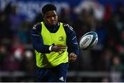 12 March 2022; Temi Lasisi of Leinster before the United Rugby Championship match between Ulster and Leinster at Kingspan Stadium in Belfast. Photo by Harry Murphy/Sportsfile