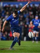 12 March 2022; Ross Byrne of Leinster kicks a penalty during the United Rugby Championship match between Ulster and Leinster at Kingspan Stadium in Belfast. Photo by Harry Murphy/Sportsfile