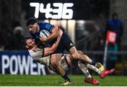 12 March 2022; Jimmy O'Brien of Leinster is tackled by Stuart McCloskey of Ulster during the United Rugby Championship match between Ulster and Leinster at Kingspan Stadium in Belfast. Photo by Harry Murphy/Sportsfile