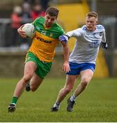 13 March 2022; Daire Ó Baoill of Donegal in action against Ryan McAnespie of Monaghan during the Allianz Football League Division 1 match between Donegal and Monaghan at MacCumhaill Park in Ballybofey, Donegal. Photo by Ramsey Cardy/Sportsfile