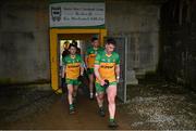 13 March 2022; Donegal players, from left, Ryan McHugh, Charles McGuinness and Patrick McBrearty return to the dressing room at half-time of the Allianz Football League Division 1 match between Donegal and Monaghan at MacCumhaill Park in Ballybofey, Donegal. Photo by Ramsey Cardy/Sportsfile
