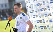 13 March 2022; Kieran Duffy of Monaghan is interviewed by TG4 after the Allianz Football League Division 1 match between Donegal and Monaghan at MacCumhaill Park in Ballybofey, Donegal. Photo by Ramsey Cardy/Sportsfile
