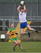 13 March 2022; Andrew Woods of Monaghan in action against Stephen McMenamin of Donegal during the Allianz Football League Division 1 match between Donegal and Monaghan at MacCumhaill Park in Ballybofey, Donegal. Photo by Ramsey Cardy/Sportsfile