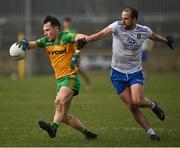13 March 2022; Aaron Doherty of Donegal is tackled by Conor Boyle of Monaghan during the Allianz Football League Division 1 match between Donegal and Monaghan at MacCumhaill Park in Ballybofey, Donegal. Photo by Ramsey Cardy/Sportsfile