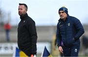 13 March 2022; Roscommon manager Anthony Cunningham alongside linesman David Gough during the Allianz Football League Division 2 match between Roscommon and Derry at Dr Hyde Park in Roscommon. Photo by Piaras Ó Mídheach/Sportsfile
