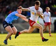 13 March 2022; Conor Meyler of Tyrone in action against John Small during the Allianz Football League Division 1 match between Tyrone and Dublin at O'Neill's Healy Park in Omagh, Tyrone. Photo by Ray McManus/Sportsfile
