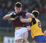 13 March 2022; Paul Kelly of Galway in action against Ciaran Russell of Clare during the Allianz Football League Division 2 match between Galway and Clare at Tuam Stadium in Tuam, Galway. Photo by Ray Ryan/Sportsfile