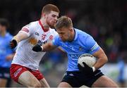 13 March 2022; Jonny Cooper of Dublin in action against Cathal McShane of Tyrone during the Allianz Football League Division 1 match between Tyrone and Dublin at O'Neill's Healy Park in Omagh, Tyrone. Photo by Ray McManus/Sportsfile