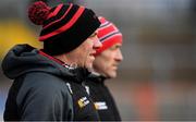 13 March 2022; Tyrone joint managers Feargal Logan and Brian Dooher before the Allianz Football League Division 1 match between Tyrone and Dublin at O'Neill's Healy Park in Omagh, Tyrone. Photo by Ray McManus/Sportsfile