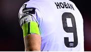 11 March 2022; A detailed view of the captains armband worn by Patrick Hoban of Dundalk during the SSE Airtricity League Premier Division match between Shelbourne and Dundalk at Tolka Park in Dublin. Photo by Eóin Noonan/Sportsfile
