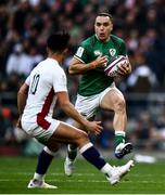12 March 2022; James Lowe of Ireland in action against Marcus Smith of England during the Guinness Six Nations Rugby Championship match between England and Ireland at Twickenham Stadium in London, England. Photo by David Fitzgerald/Sportsfile