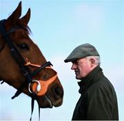 14 March 2022; Trainer Willie Mullins and State Man on the gallops ahead of the Cheltenham Racing Festival at Prestbury Park in Cheltenham, England. Photo by David Fitzgerald/Sportsfile