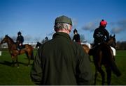 14 March 2022; Trainer Willie Mullins on the gallops ahead of the Cheltenham Racing Festival at Prestbury Park in Cheltenham, England. Photo by David Fitzgerald/Sportsfile