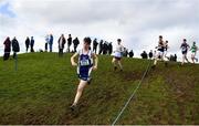 12 March 2022; Nathan Rodgers of Seamount College Kinvara, Galway, competing in the junior boys 3500m during the Irish Life Health All-Ireland Schools Cross Country at the City of Belfast Mallusk Playing Fields in Belfast. Photo by Ramsey Cardy/Sportsfile